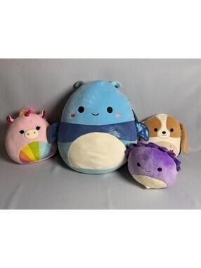 Squishmallows Plush Bundle Lot of 4 With Tags - Benkamin, Adela, Delilah & Amor